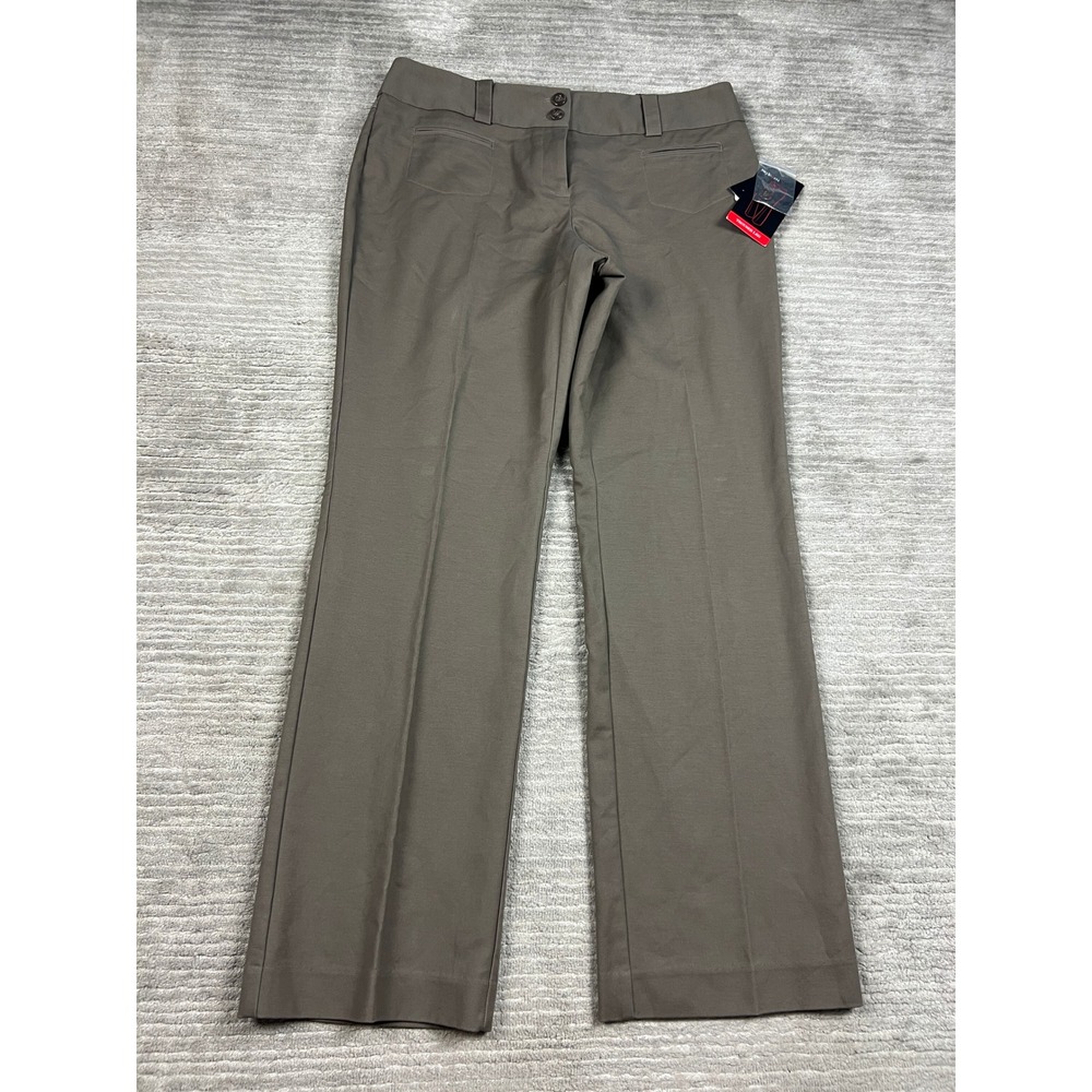 Style & Co Pants Womens 14 Brown Trouser Leg Stretch Mid Rise Cotton Casual New
